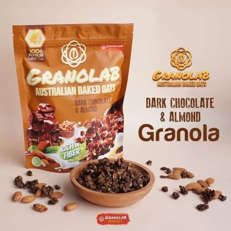 Pekanbaru Granolab Dark Chocolate&Almond 210G