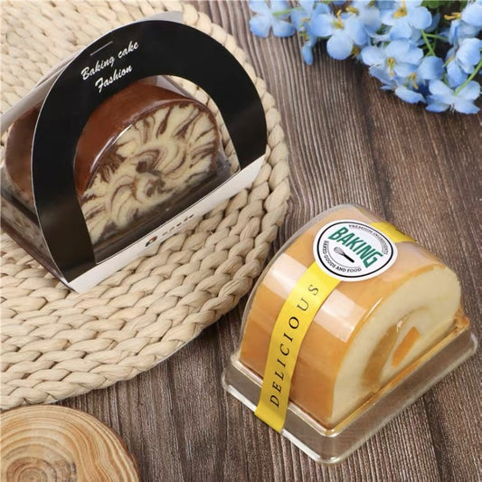 Pekanbaru Mini Roll Cake Box / Kotak Bolu Gulung Mini Alas Hitam Gold Per Pack