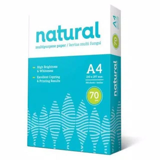 Pekanbaru Kertas Hvs | Print | Fotocopy Natural A4 70 Gsm (1 Rim)