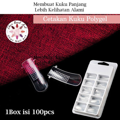 Pekanbaru Cetakan Polygel Isi 100Pcs/Kotak Cetakan Nail Tips For Finger Extention / Extension Mold
