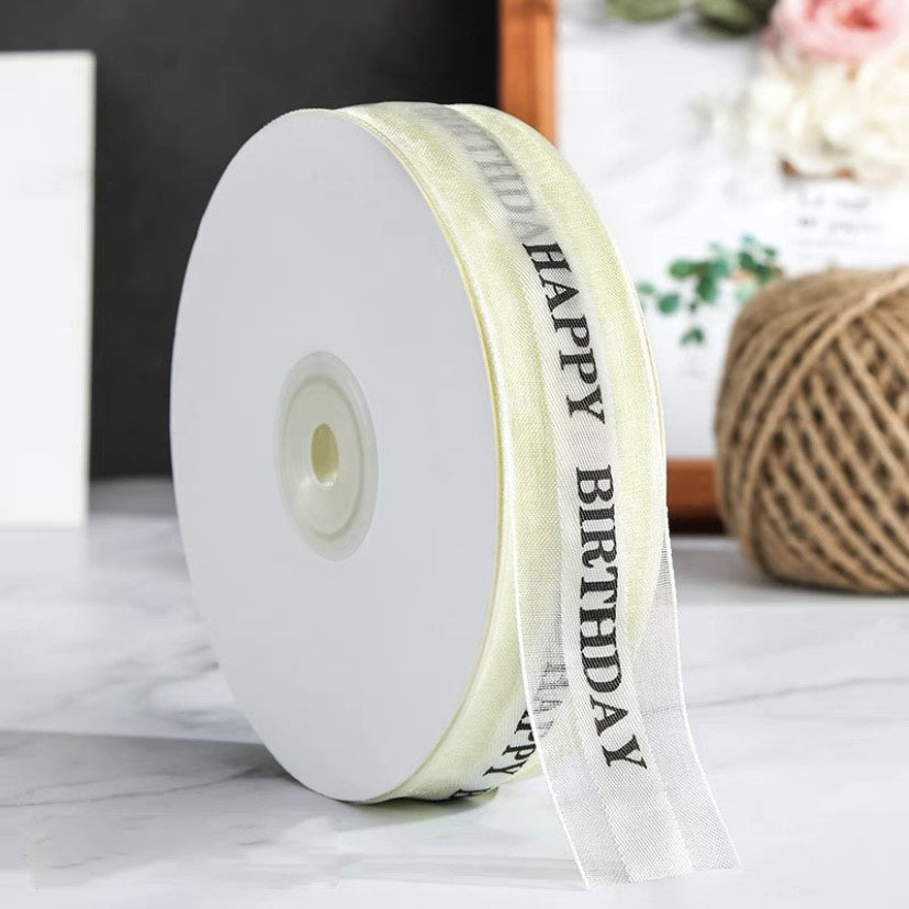 Pekanbaru Pita / Ribbon Tulisan Happy Birthday Warna Warni Per Meter
