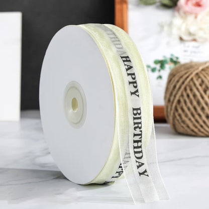 Pekanbaru Pita / Ribbon Tulisan Happy Birthday Warna Warni Per Meter