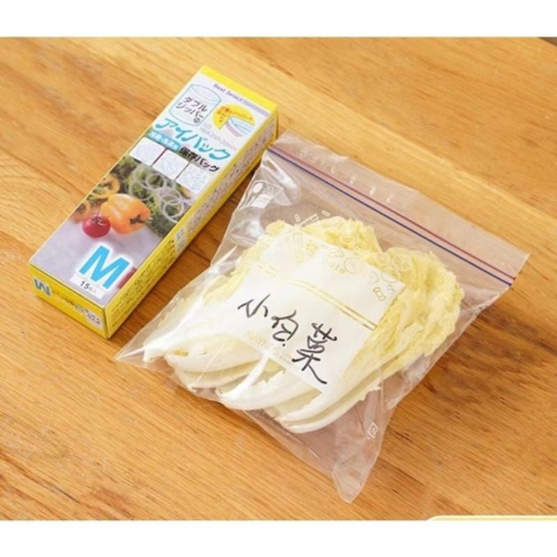 Plastik Klip Double Ziplock Reusable  Fresh Bag Kantong Kulkas Penyimpan Makanan