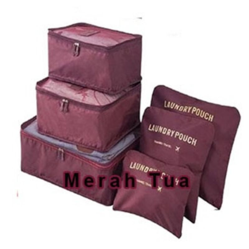 Pekanbaru Travel 6 In 1 Bag Set Storage Organizer Koper / Tas