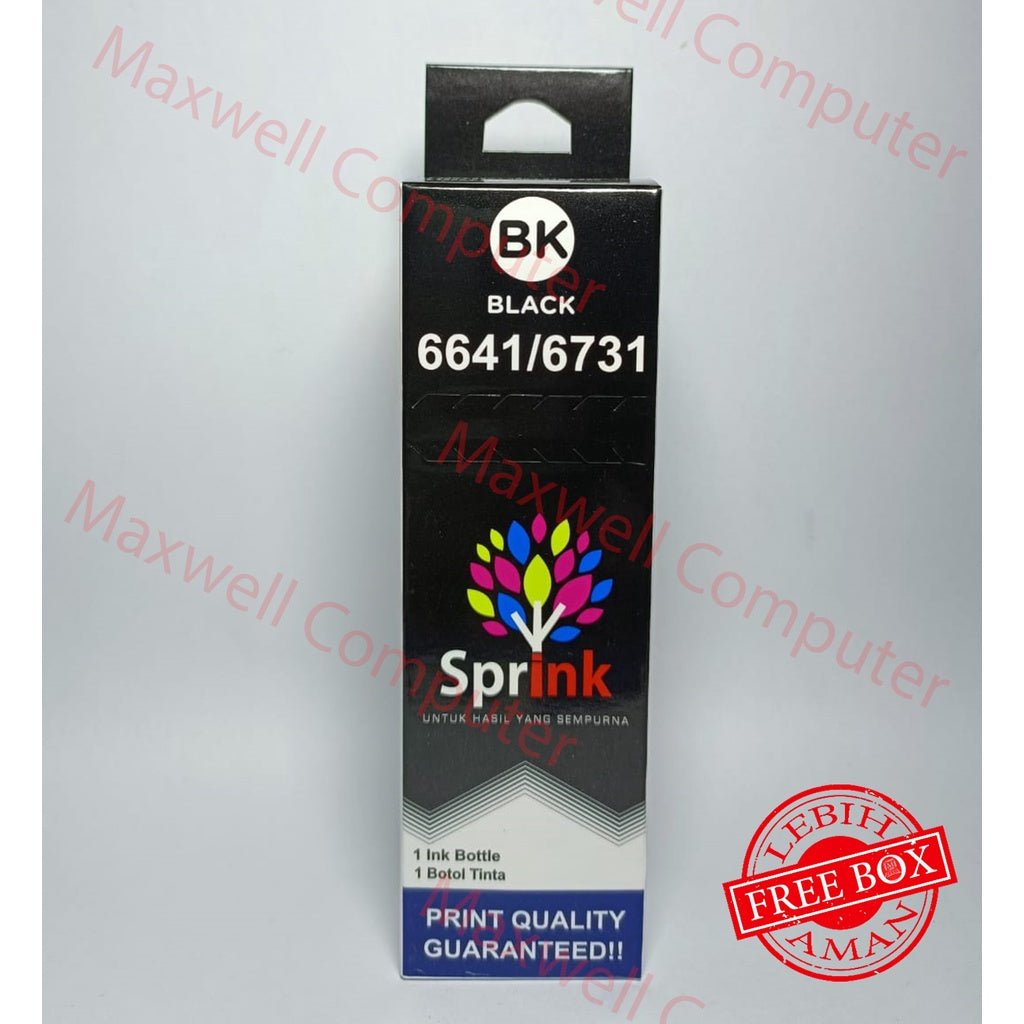 Pekanbaru Tinta Sprink 664 / 673 Black / Hitam For Epson L100/L110/L120/L121/L220/L300/L310 L350/L360/L365 L455/L550/L555 L565/L655/L800 L810/L850 L1300/L1800