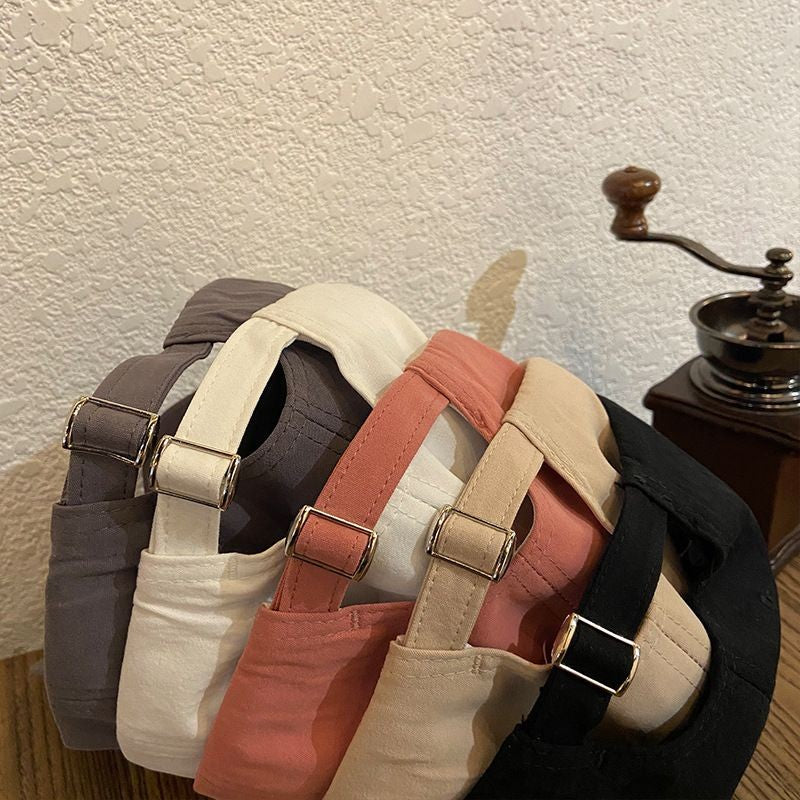 [littlecrab] Topi Baseball Cap Bordir Challenge Simple Aesthetic High Quality Polos Solid Color Fashion Topi Bisbol Korean Style