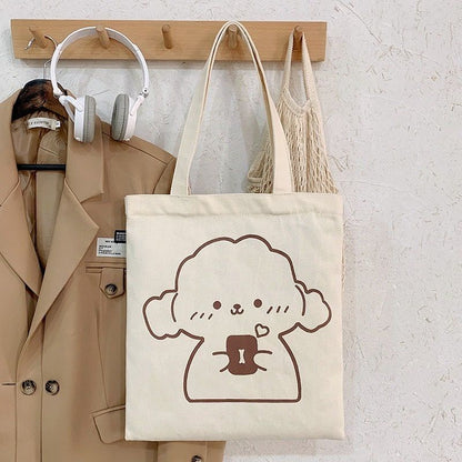 Pekanbaru Tote Bag Tas Samping Kanvas Totebag  Karakter Kartun Lucu Wanita Fashion