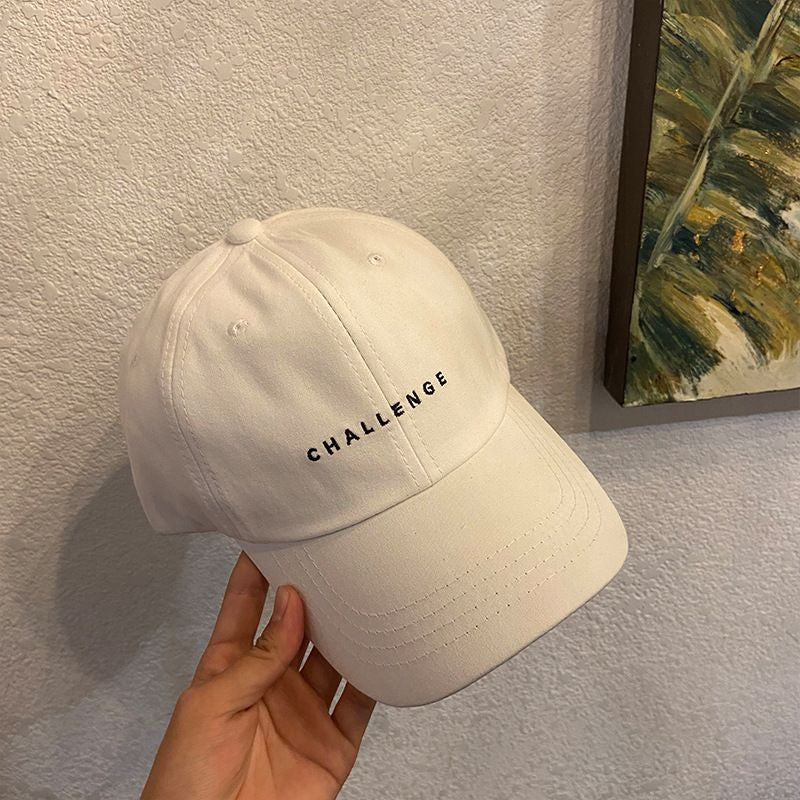 [littlecrab] Topi Baseball Cap Bordir Challenge Simple Aesthetic High Quality Polos Solid Color Fashion Topi Bisbol Korean Style