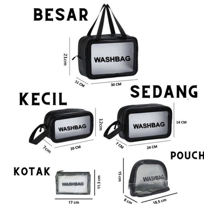 Pekanbaru Tas Kosmetik Washbag Travel Pouch Make Up Organizer Transparan