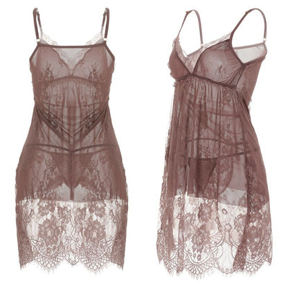 Pekanbaru Lingerie Seksi Set All Size Double Layer Baju Tidur Wanita Dress Set D-18