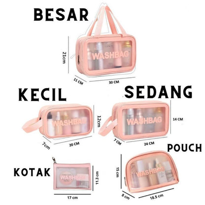 Pekanbaru Tas Kosmetik Washbag Travel Pouch Make Up Organizer Transparan