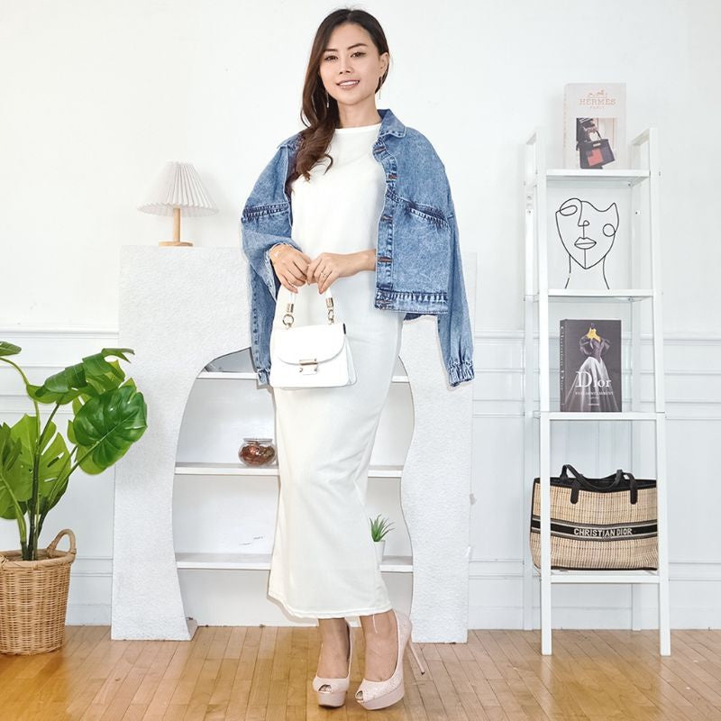 Pekanbaru Finely April Knit Inner Span/Dress Polos Panjang/Inne Polos