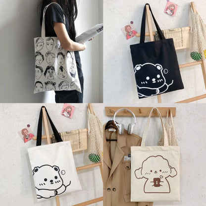 Pekanbaru Tote Bag Tas Samping Kanvas Totebag  Karakter Kartun Lucu Wanita Fashion