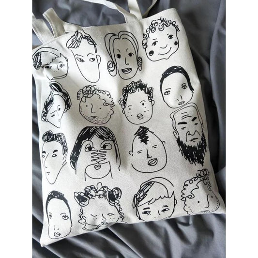 Pekanbaru Tote Bag Tas Samping Kanvas Totebag  Karakter Kartun Lucu Wanita Fashion