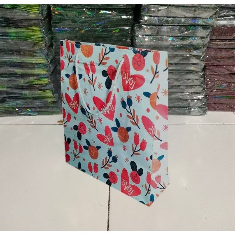 HR- Paper Bag Motif Lovely Hello Kado Satuan Souvenir | Ulang Tahun | Wedding / Kualitas Baik