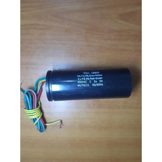 Pekanbaru Kapasitor 14Uf + 5Uf Tins / Capasitor 14Uf+5Uf / Kapasitor 14Uf Dan 5Uf 450V