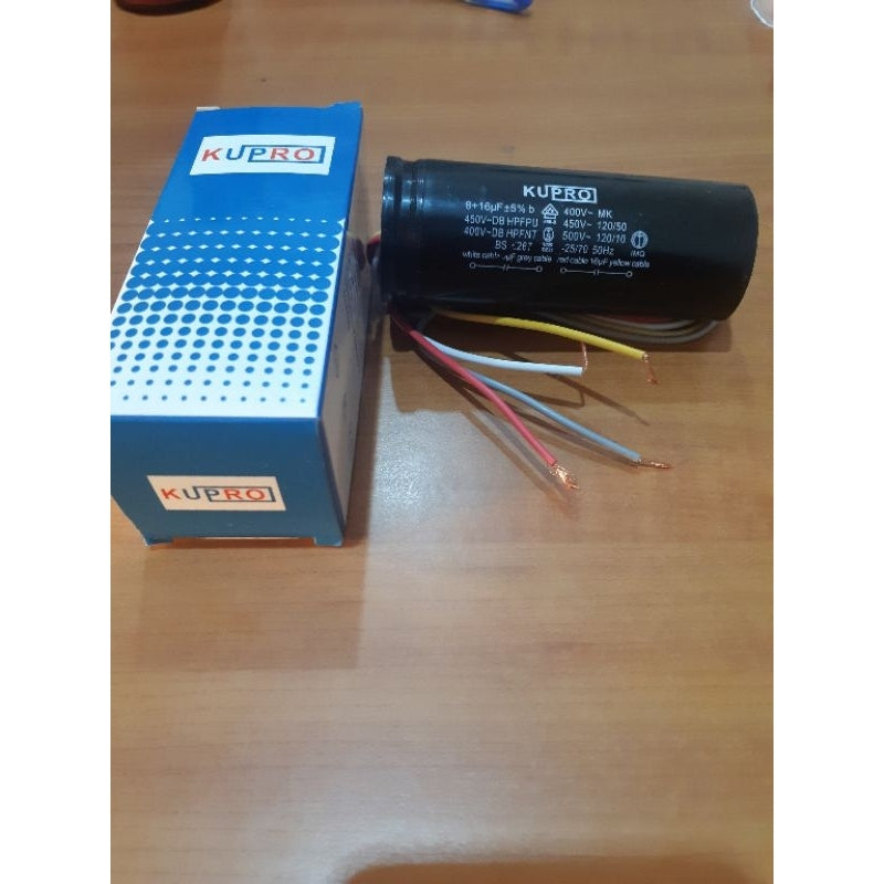 Pekanbaru Kapasitor 16Uf + 8Uf Kupro / Capasitor 16Uf+8Uf / Kapasitor 16Uf Dan 8Uf 450V