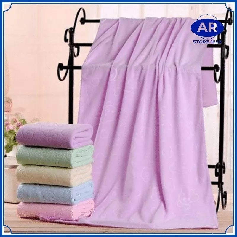 Pekanbaru Handuk Tipis Mandi Dewasa Handuk Embos Beruang Ukuran 70 X 140 Cm-[Ar