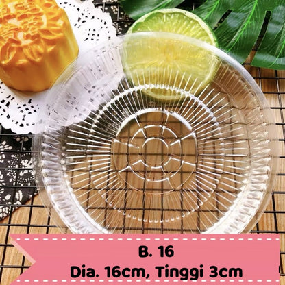 Pekanbaru Tray Mika Bulat Bening / Alas Puding Berbagai Ukuran Per Pack