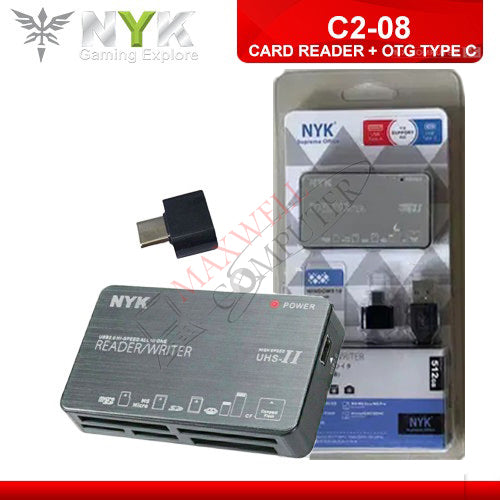 Pekanbaru Card Reader Nyk C2-08 All In One 6 Slot Usb 2.0 + Type C