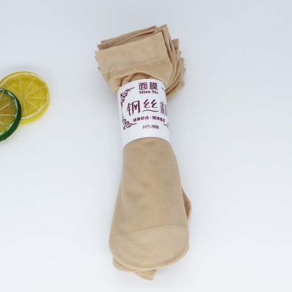 [littlecrab] Kaos Kaki Stocking Pendek Warna Kulit dan Hitam Anti Slip Kaus Kaki Flatshoe Tidak Mudah Sobek Anti Slip Korean Style Short Socks Invisible