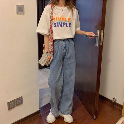 [littlecrab] Kaos Oversize Simple Lilac Putih Sablon Huruf Colorful Shadow T-shirt Aesthetic Unisex Polos Simpel Korean Style