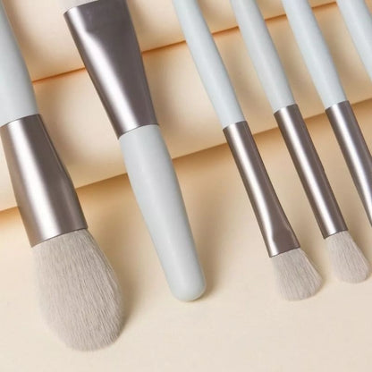 Pekanbaru Kuas Make Up Set Isi 8 Free Dompet Warna / Free Pouch Transparan / Alat Brush Make Up