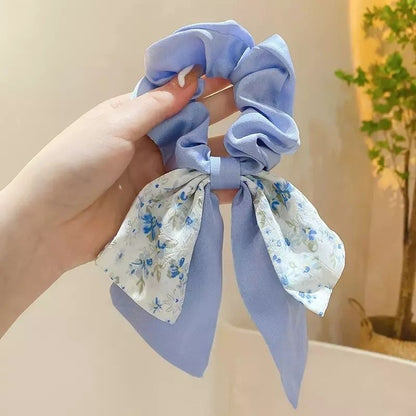 Pekanbaru Spring Scrunchie / Ikat Rambut Pita Kain Satin Korea / Scrunchie Kunciran Rambut Anak