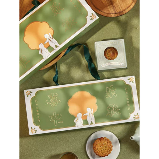 Pekanbaru Mooncake Hampers Box / Kotak Hampers Kue Bulan Hijau Isi 3