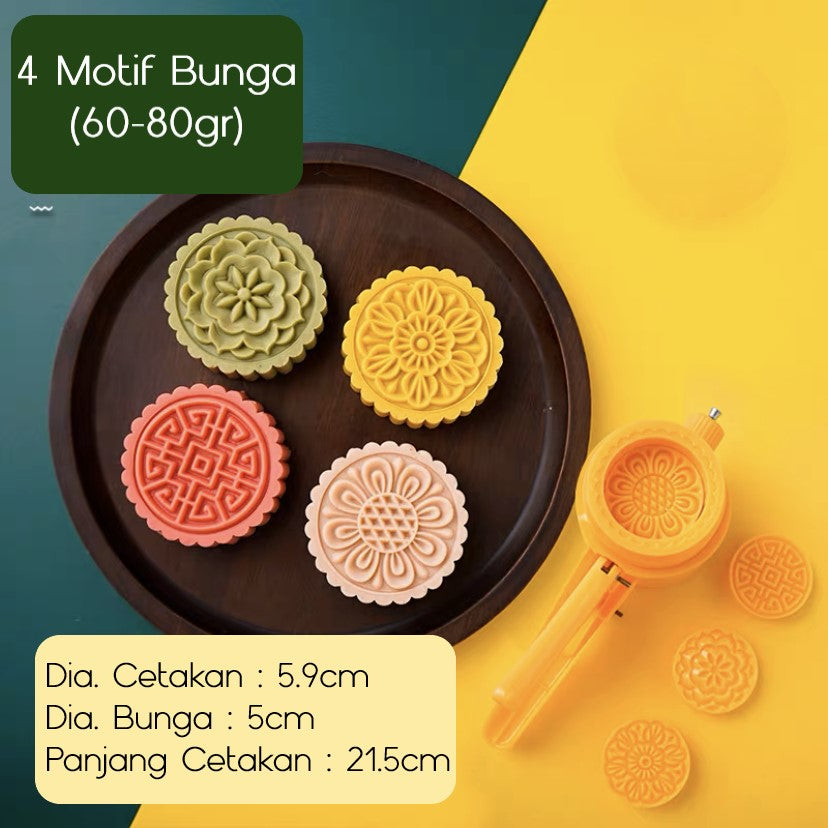 Pekanbaru Cetakan Mooncake Semi-Auto 4 Motif