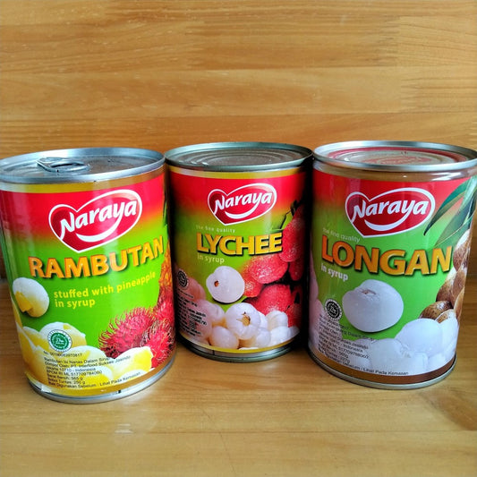 Pekanbaru Naraya Rambutan / Lychee / Longan In Syrup / Manisan Buah Kalengan