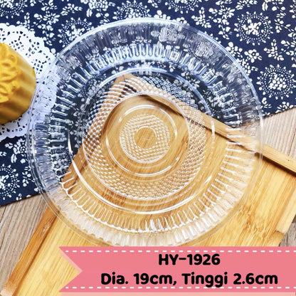 Pekanbaru Tray Mika Bulat Bening / Alas Puding Berbagai Ukuran Per Pack