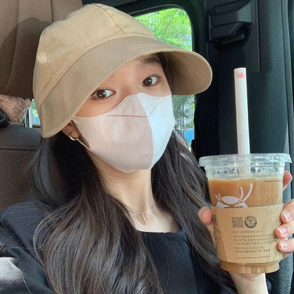 [littlecrab] Topi Fisherman Motif Simple Polos Anti Matahari Aesthetic Cap High Quality Solid Color Fashion Topi Bisbol Korean Style Topi Fashion Berkualitas