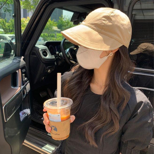 [littlecrab] Topi Fisherman Motif Simple Polos Anti Matahari Aesthetic Cap High Quality Solid Color Fashion Topi Bisbol Korean Style Topi Fashion Berkualitas
