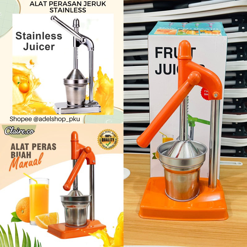 (COD) Perasan jeruk stainless / alat peras jeruk stainless / mesin pemeras jeruk manual stainless