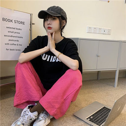 [littlecrab] Kaos Oversize Sunday Sablon Weekend Stop T-shirt Unisex Simple Aesthetic Tosca Baju Santai Korean Style