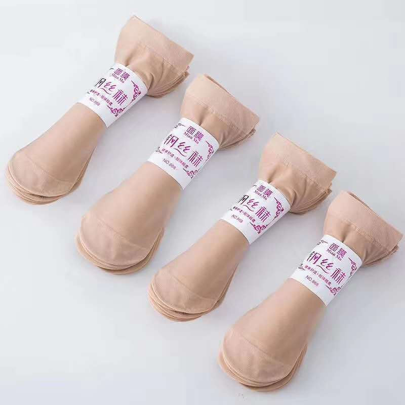 [littlecrab] Kaos Kaki Stocking Pendek Warna Kulit dan Hitam Anti Slip Kaus Kaki Flatshoe Tidak Mudah Sobek Anti Slip Korean Style Short Socks Invisible