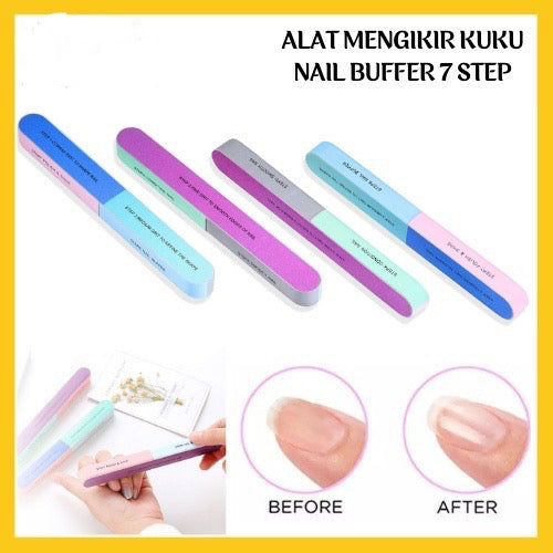 HR- Nail Buffer 7 Step Alat Kikir Kuku Amplas Penghalus Pengkilap Pedicure Manicure 7 way Pengikir Kuku