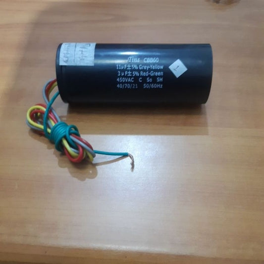 Pekanbaru Kapasitor 11Uf + 3Uf Tins / Kupro  Capasitor 11Uf+3Uf / Kapasitor 11Uf Dan 3Uf 450V