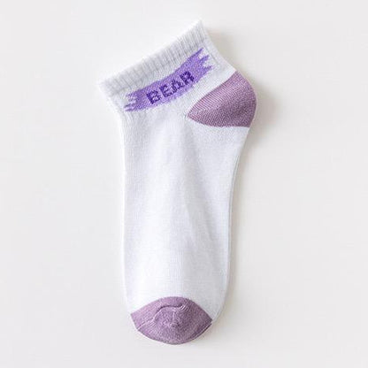 [littlecrab] Kaos Kaki Lotso Lilac Beruang Ungu Putih Soft Color Import Sock High Quality Cute Soft Purple Korean Style