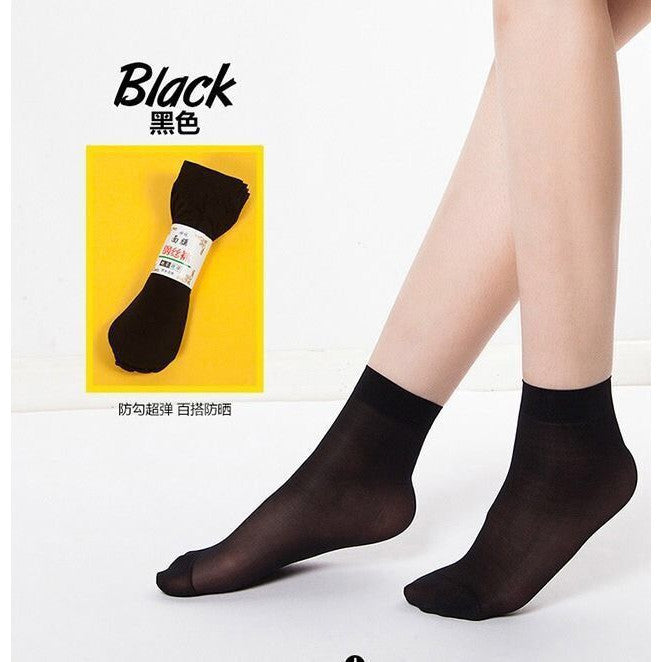 [littlecrab] Kaos Kaki Stocking Pendek Warna Kulit dan Hitam Anti Slip Kaus Kaki Flatshoe Tidak Mudah Sobek Anti Slip Korean Style Short Socks Invisible