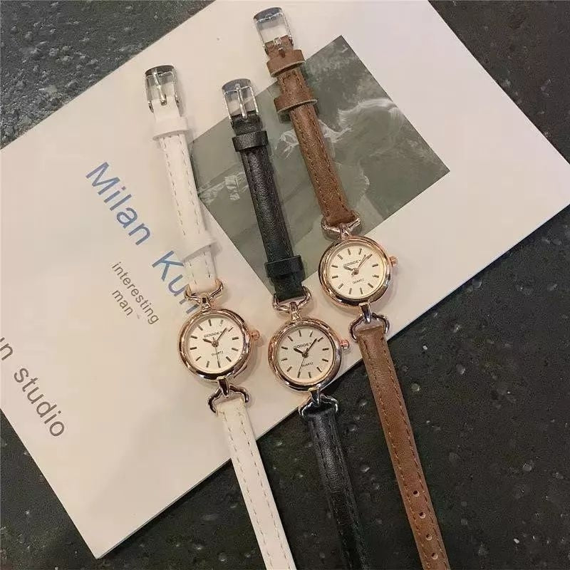 Pekanbaru Jam Tangan Casual Wanita Analog Kecil Dial Bulat Dengan Strap Pu