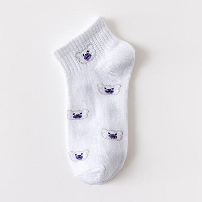 [littlecrab] Kaos Kaki Lotso Lilac Beruang Ungu Putih Soft Color Import Sock High Quality Cute Soft Purple Korean Style