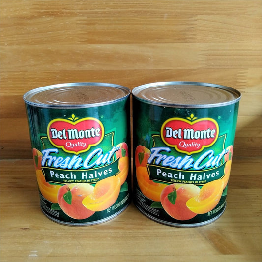Pekanbaru Del Monte Fresh Cut Peach Halves In Syrup / Buah Persik Kalengan