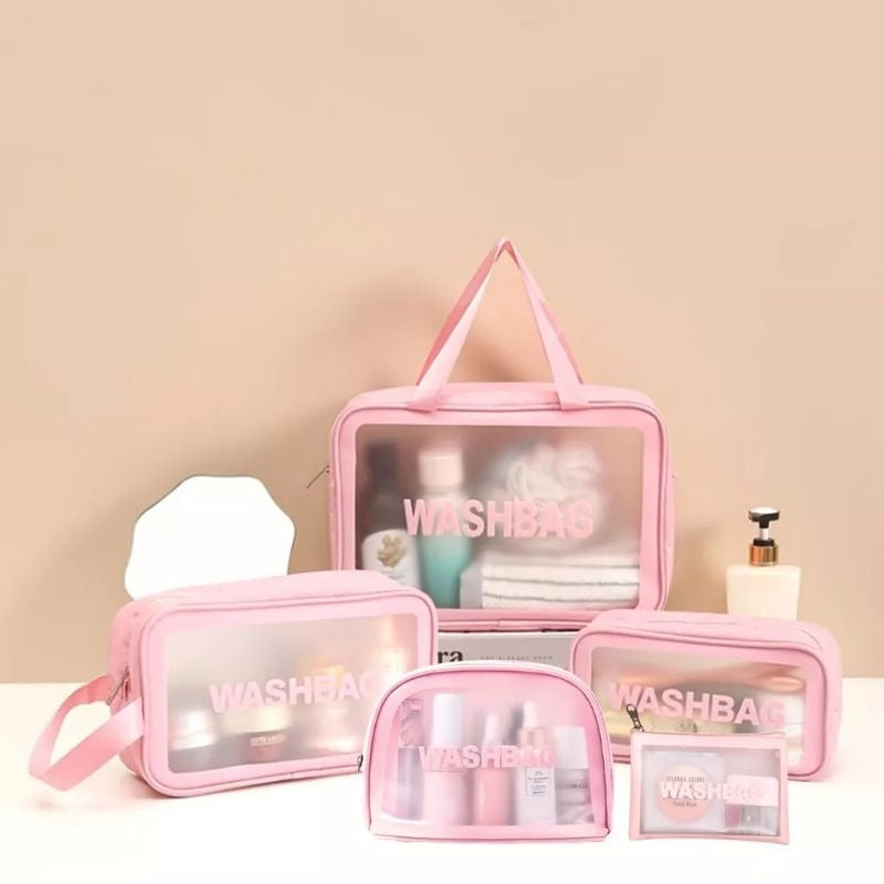 Tas Kosmetik Transparant WASHBAG Pouch Travel Make Up Bag Organizer Dompet Pouch Kosmetik Waterproof