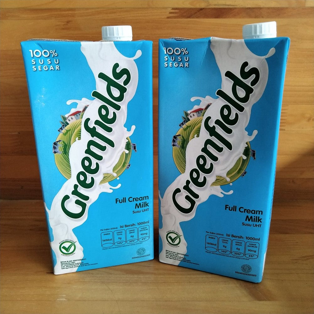 Pekanbaru Greenfields Full Cream Milk / Susu Uht Full Cream 1L (Instan Only)