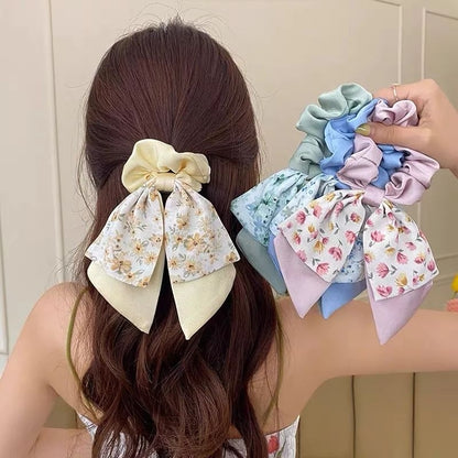 Pekanbaru Spring Scrunchie / Ikat Rambut Pita Kain Satin Korea / Scrunchie Kunciran Rambut Anak
