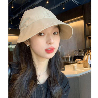 [littlecrab] Topi Fisherman Motif Simple Polos Anti Matahari Aesthetic Cap High Quality Solid Color Fashion Topi Bisbol Korean Style Topi Fashion Berkualitas