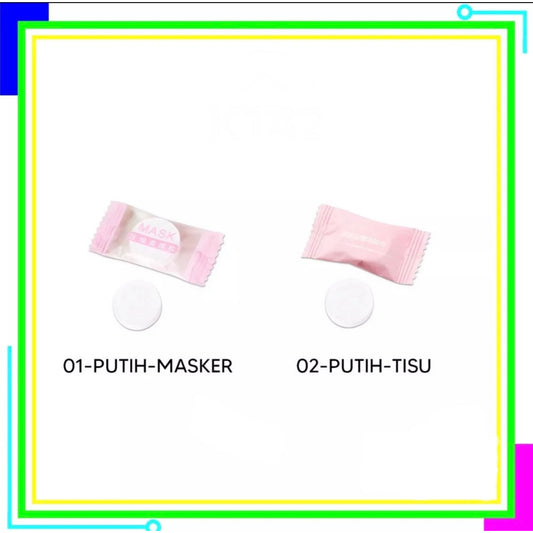 Pekanbaru HR-COMPRESSED FACIAL PAPER SHEET MASK TISU TABLET MASKER KERTAS POLOS DIY TISU CANDY MASKER CANDY KERING Natural Non Woven Cotton
