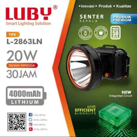 Pekanbaru Senter Kepala Luby 20 Watt L-2863Ln / L 2863Ln Cahaya Putih